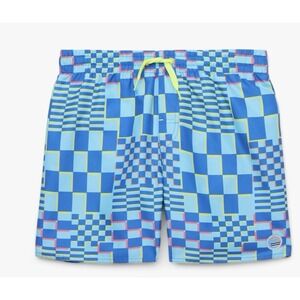 Laguna Boys Checker Print Swim Trunks with UPF50 Sizes 10-12 Medium